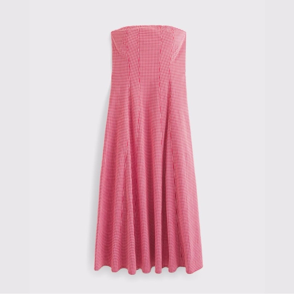 Abercrombie & Fitch Mila Midi Dress Red Gingham NWT